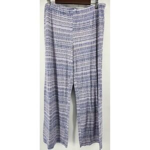 Victorias Secret Womens XL  Pajama Sleep Pants Pink Blue White Pull‎ on wide leg